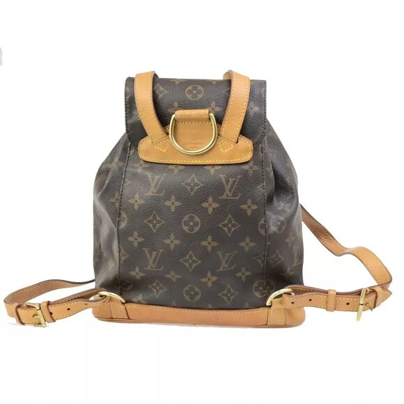 LOUIS VUITTON Montsouris MM Backpack Bag Monogram Leather Brown M51136 77ED313 main image 13
